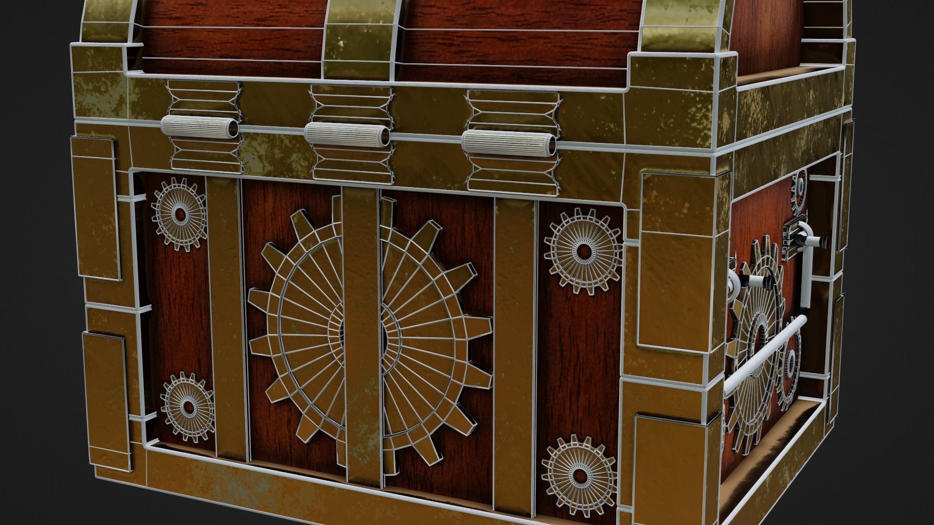 Low Poly Chest of treasures Free low-poly 3D model_6