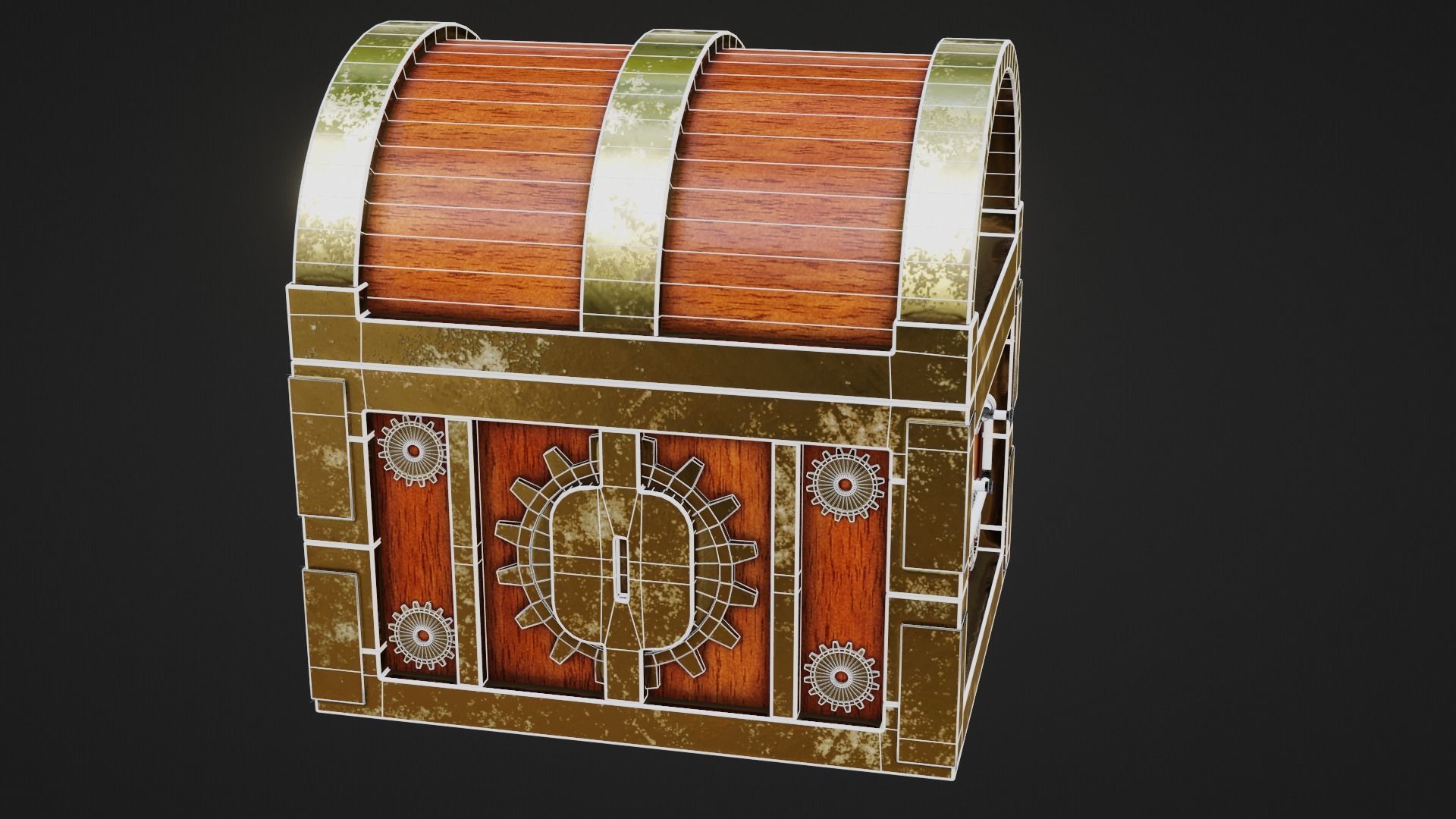 Low Poly Chest of treasures Free low-poly 3D model_8