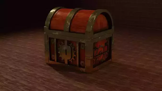 Low Poly Chest of treasures