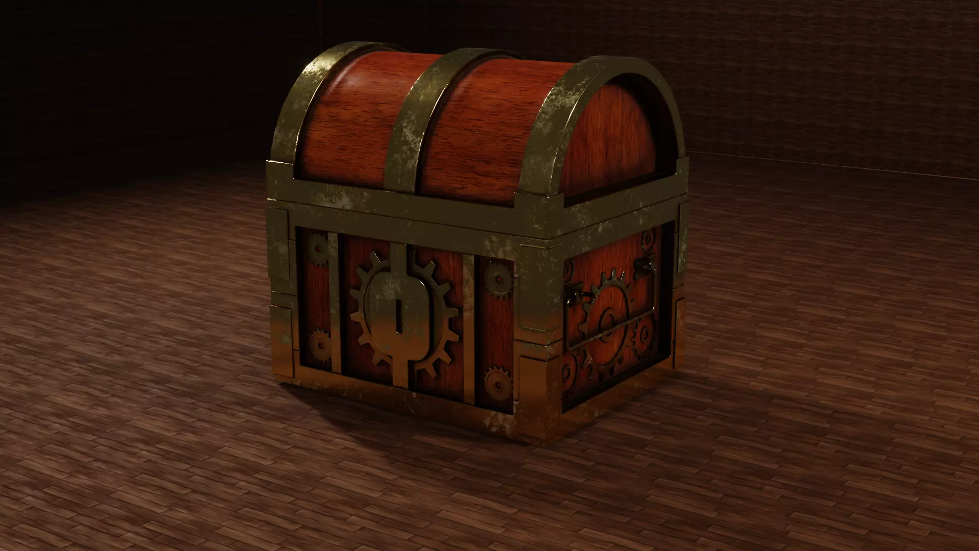 Low Poly Chest of treasures Free low-poly 3D model_0