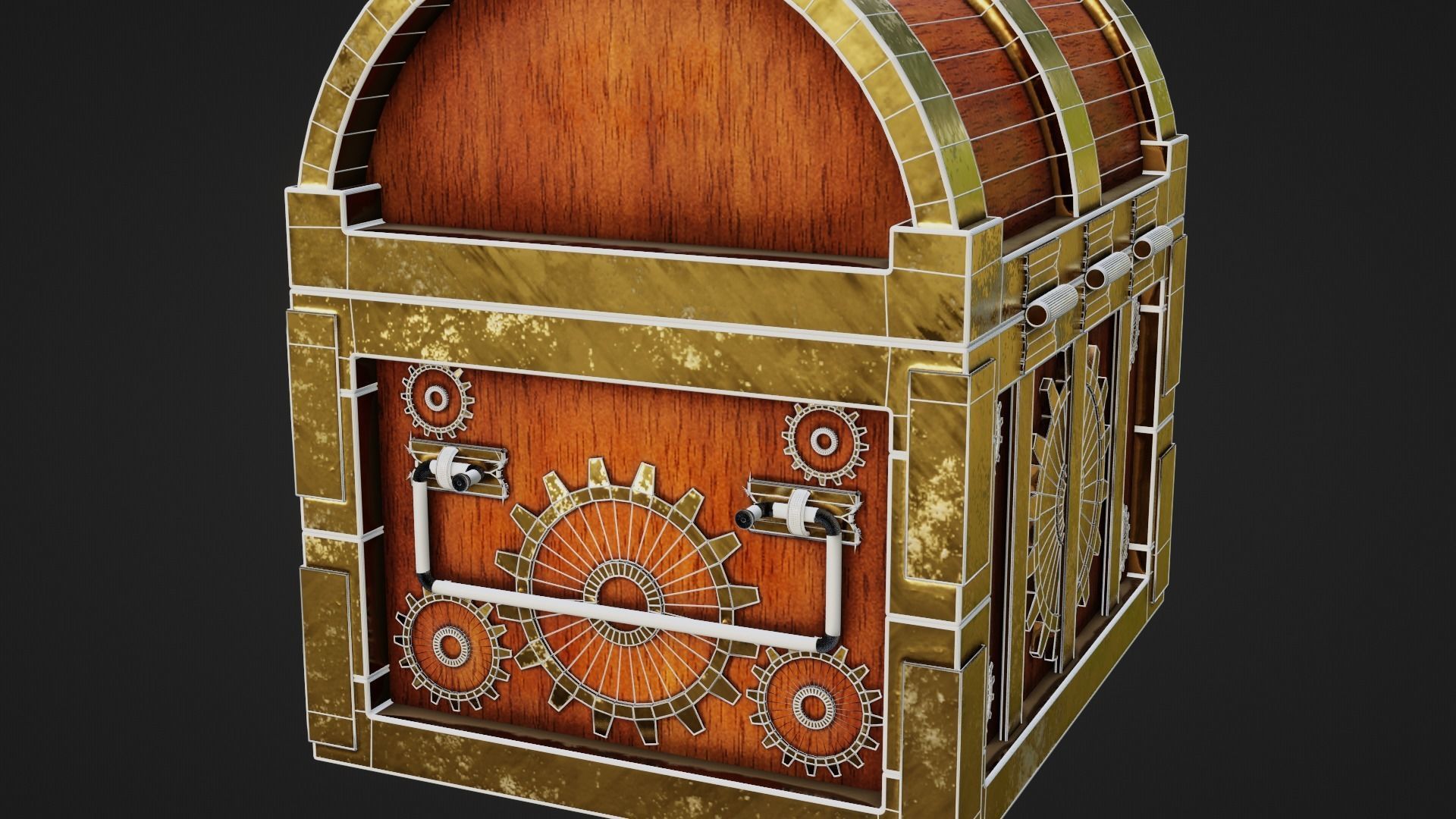 Low Poly Chest of treasures Free low-poly 3D model_5