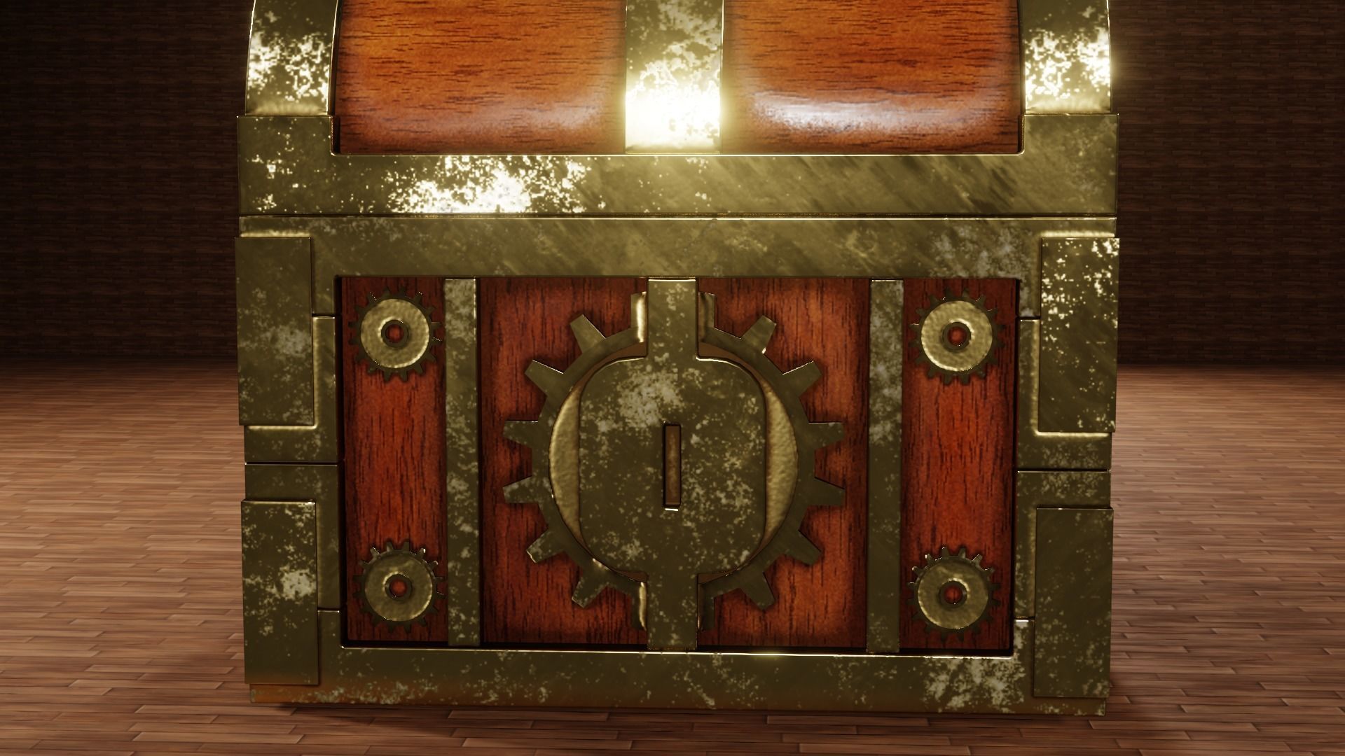 Low Poly Chest of treasures Free low-poly 3D model_4