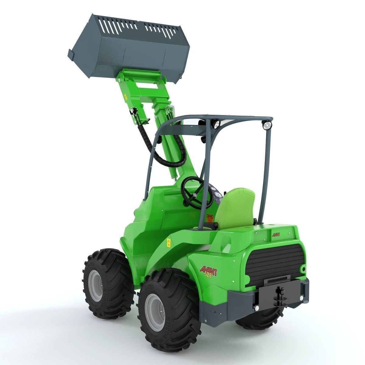 Skid Steer Loader Avant 528 Ts Truck 3D model_6