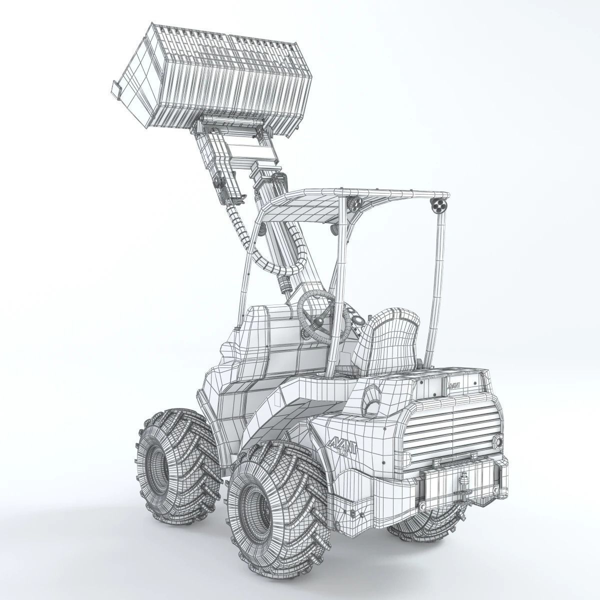 Skid Steer Loader Avant 528 Ts Truck 3D model_8