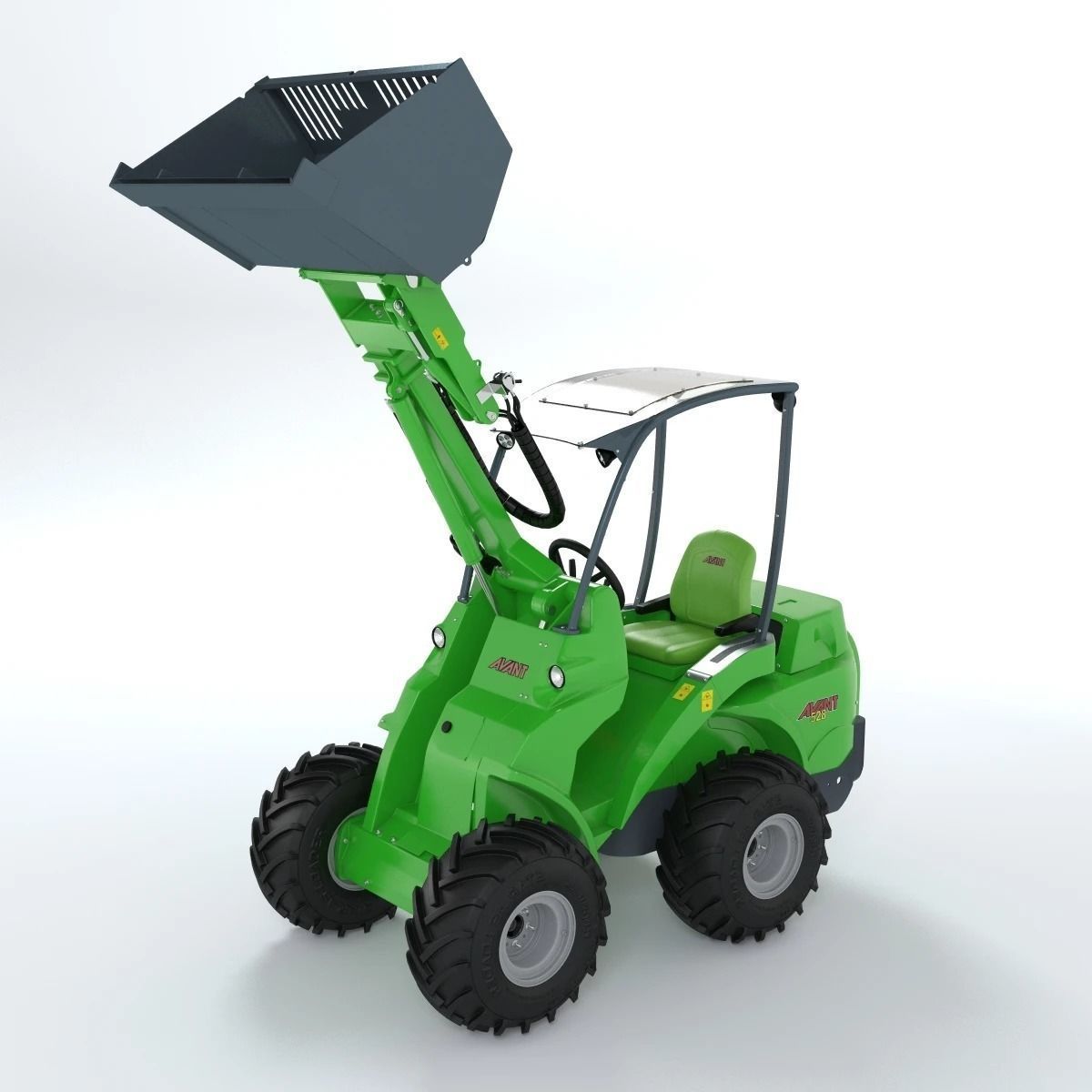 Skid Steer Loader Avant 528 Ts Truck 3D model_2