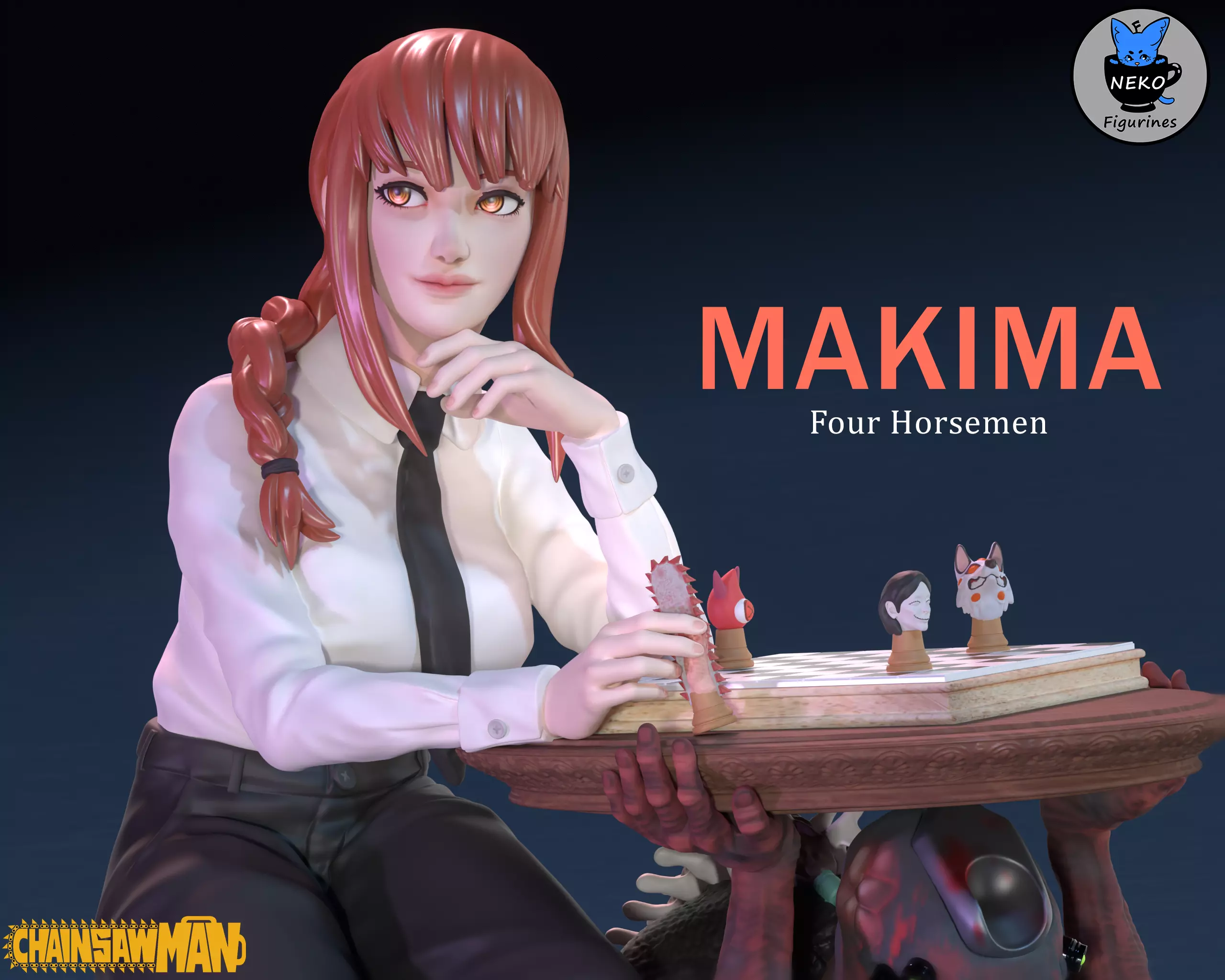 Makima- Chainsawman Anime Figurine STL for 3D Printing 3D print model