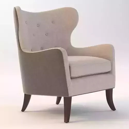 Simon Pebble Wingback Chair 3D model