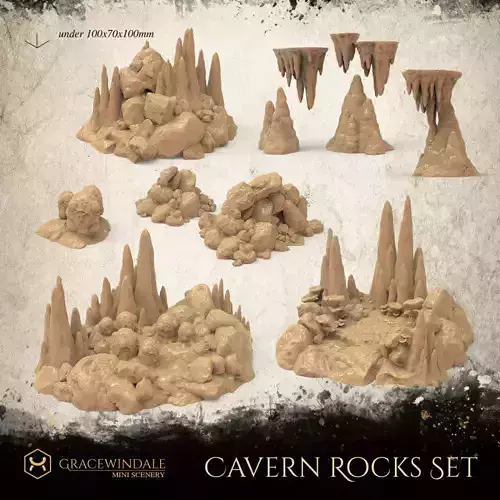 Cave Rocks Set 3D print model