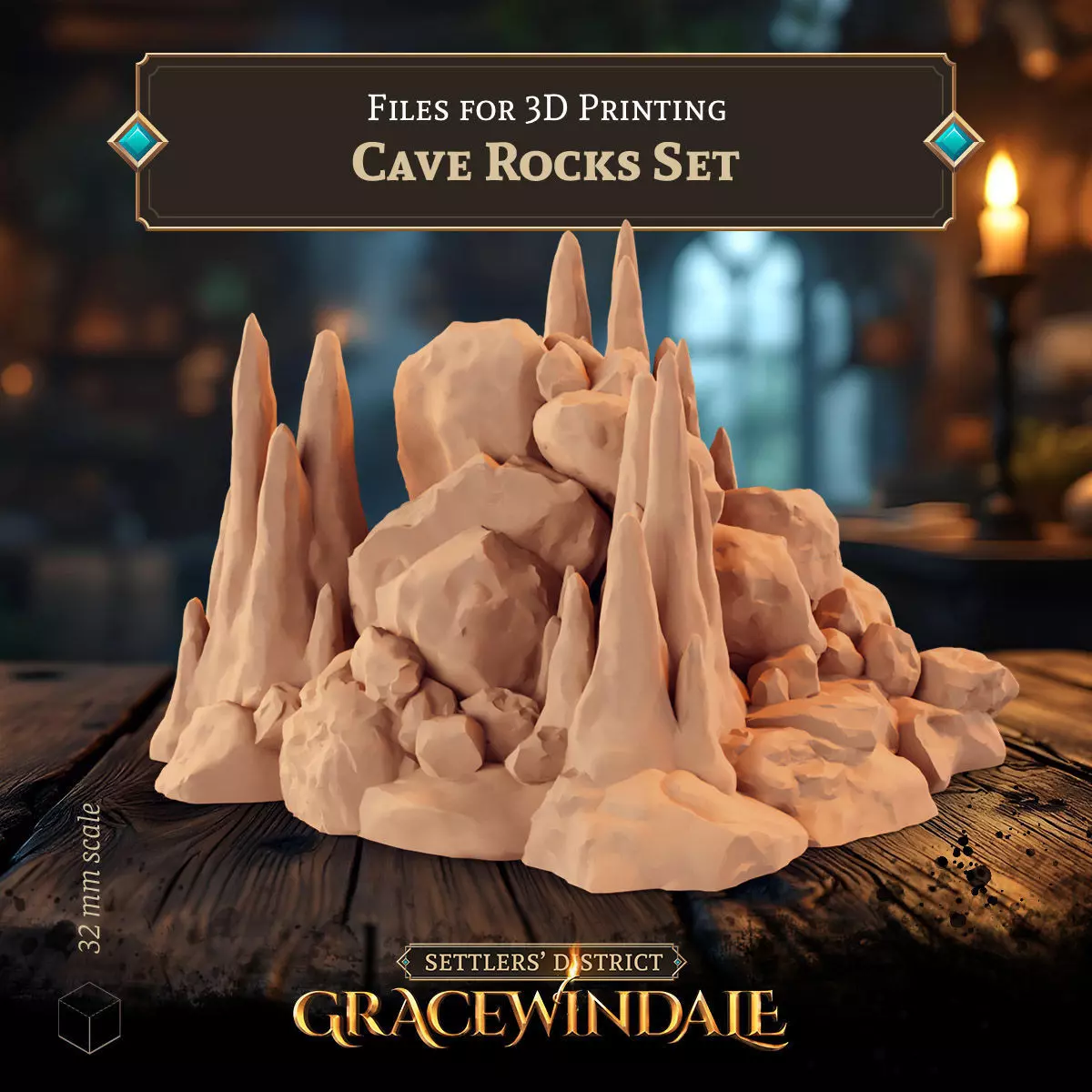 Cave Rocks Set 3D print model