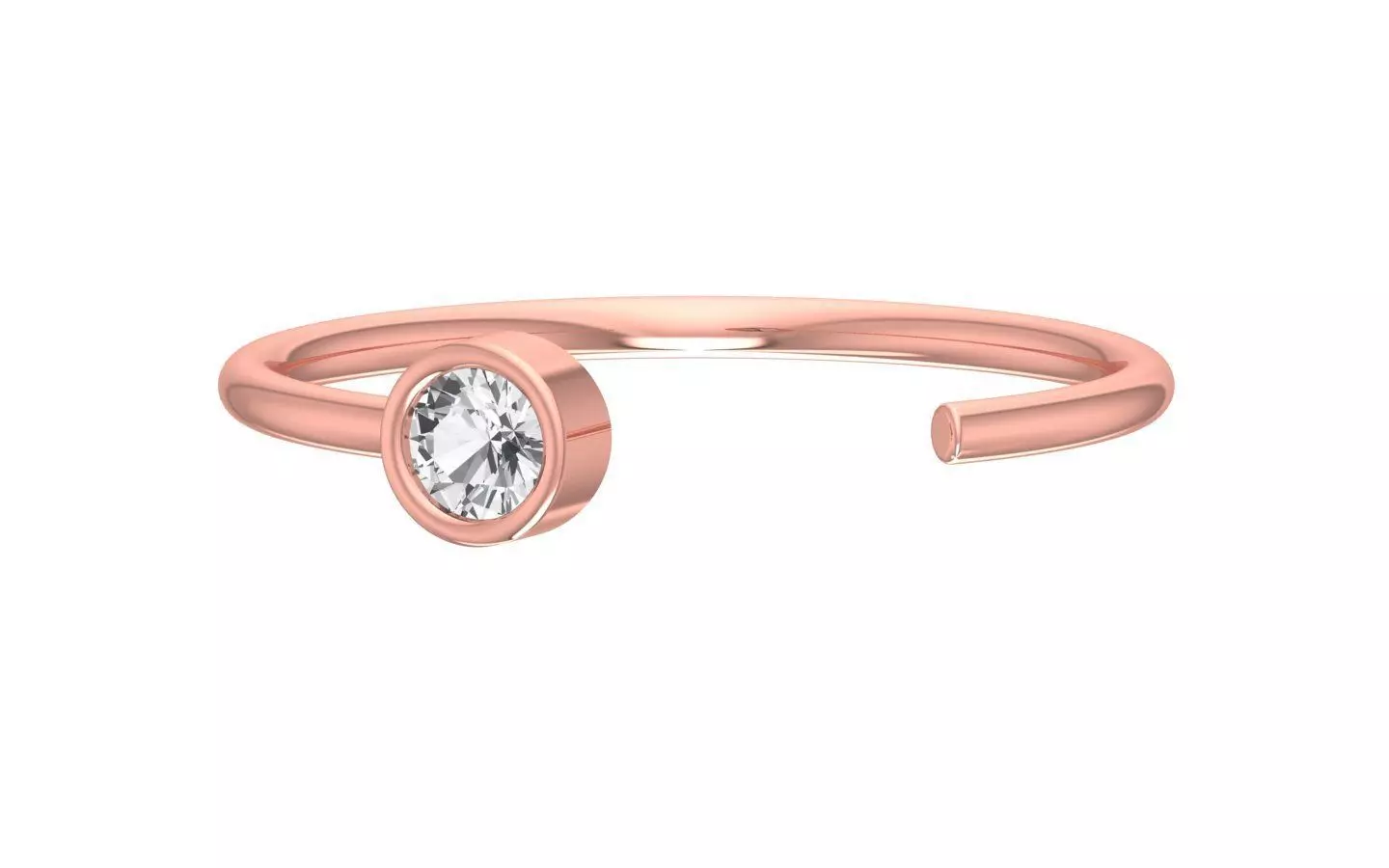 Women Open End Light Weight Band Ring 3D print model