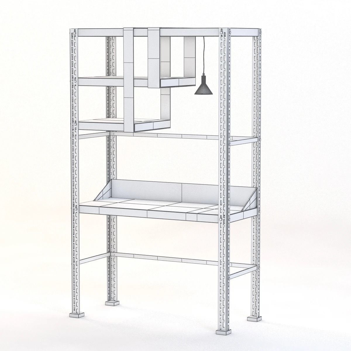 Scaffale D Arte Brass Desk 3D model_1