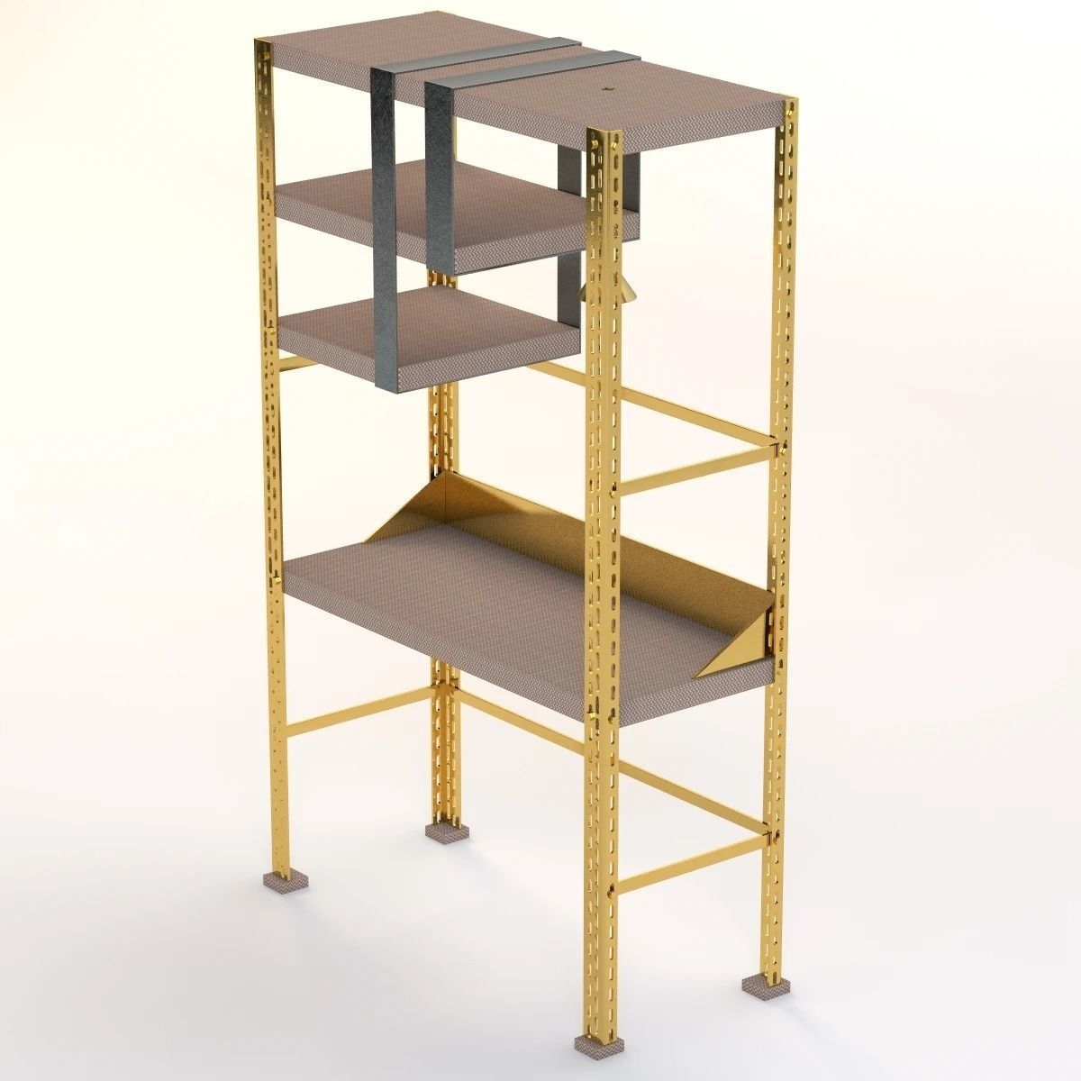 Scaffale D Arte Brass Desk 3D model_7
