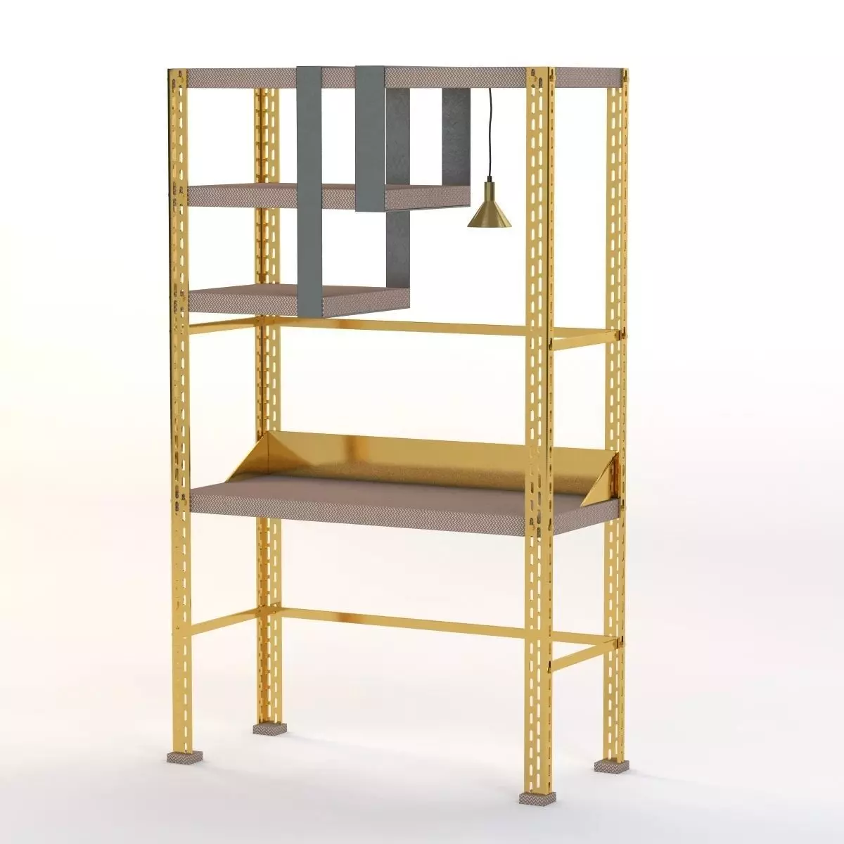 Scaffale D Arte Brass Desk 3D model_0