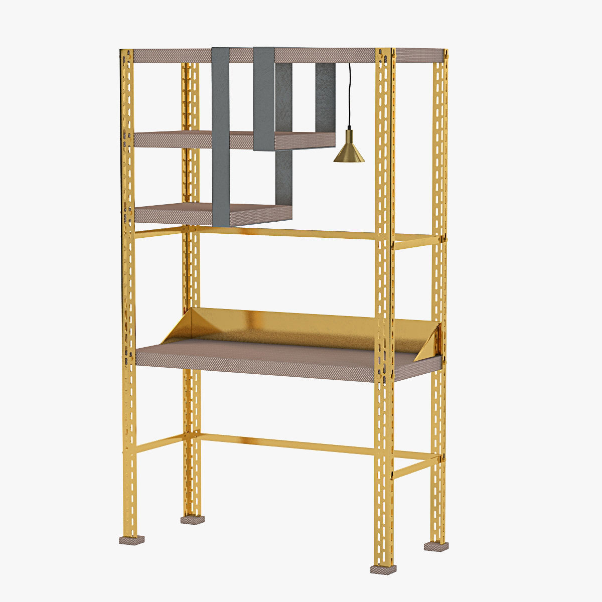 Scaffale D Arte Brass Desk 3D model_12