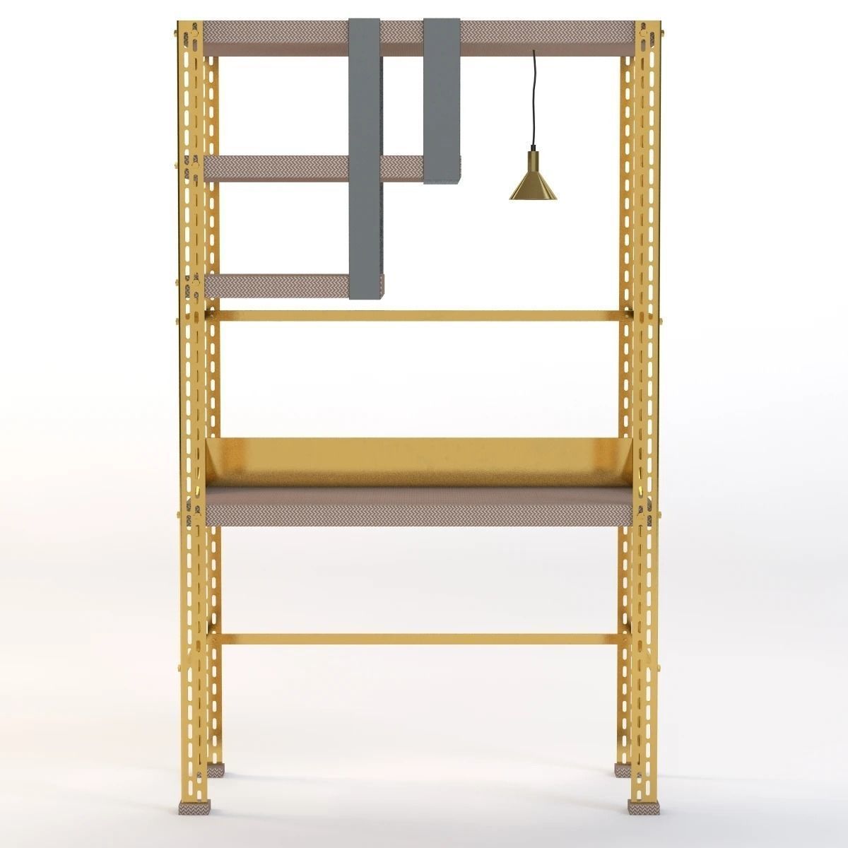 Scaffale D Arte Brass Desk 3D model_9