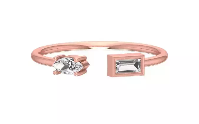 Women Open End Light Weight Band Ring 3D print model