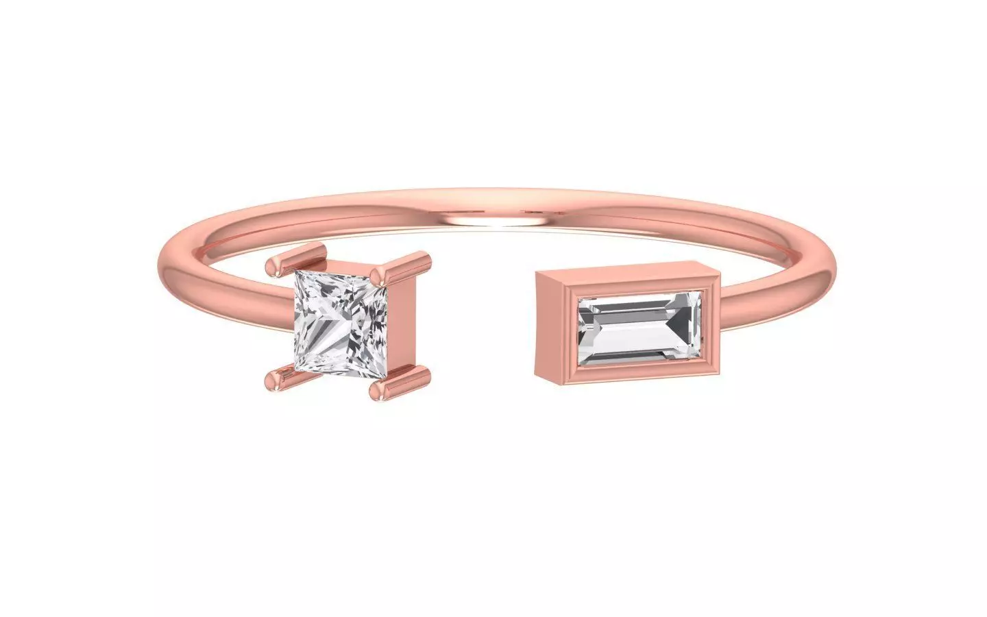 Women Open End Light Weight Band Ring 3D print model