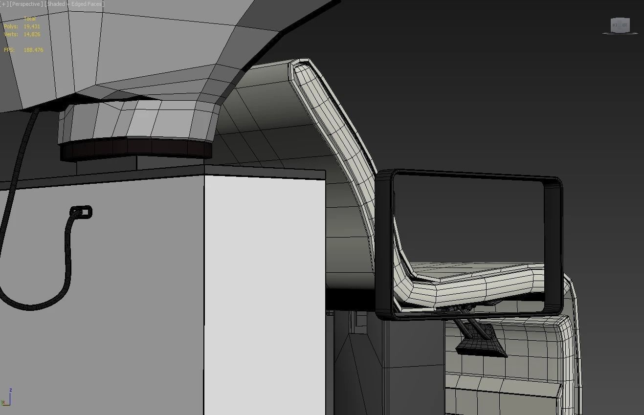 Salon Chair With Wash Bin 3D model_2