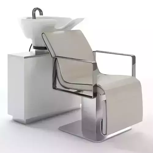 Salon Chair With Wash Bin 3D model