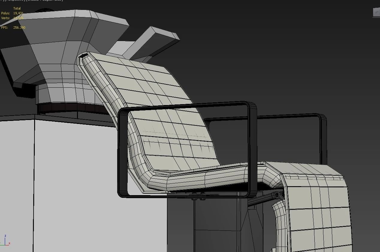 Salon Chair With Wash Bin 3D model_1