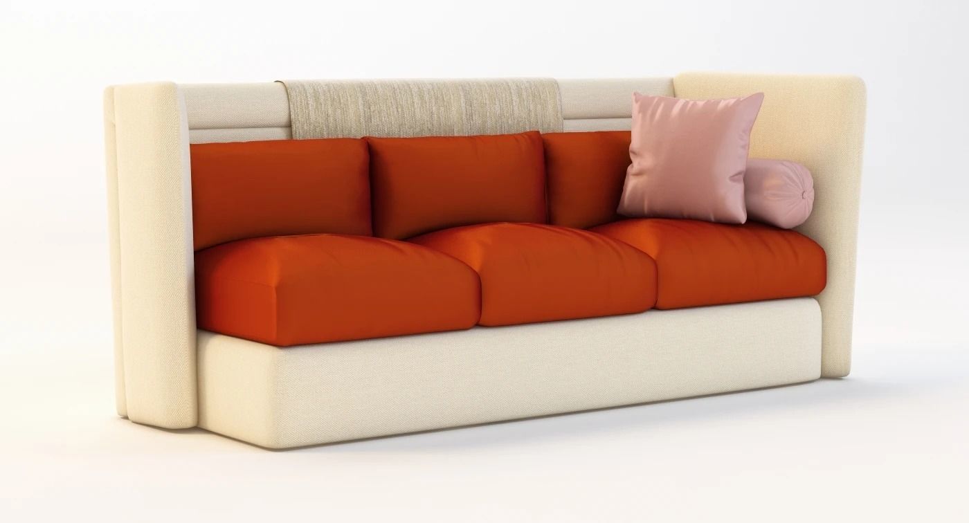 Saladino Style Tuscan Sofa 3D model_9
