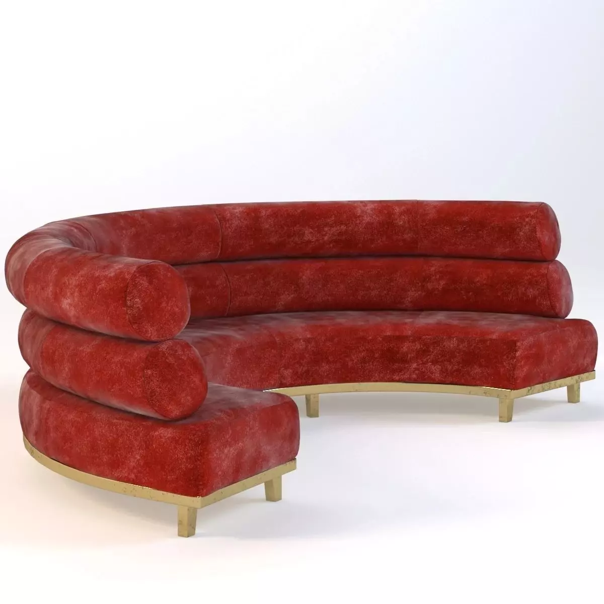 Round Booth Banquette Sofa 3D model_0