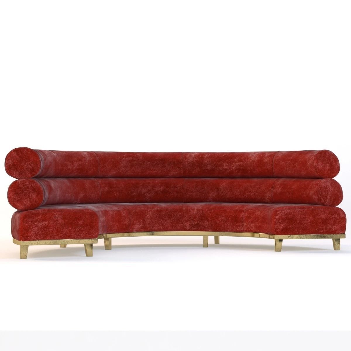 Round Booth Banquette Sofa 3D model_7