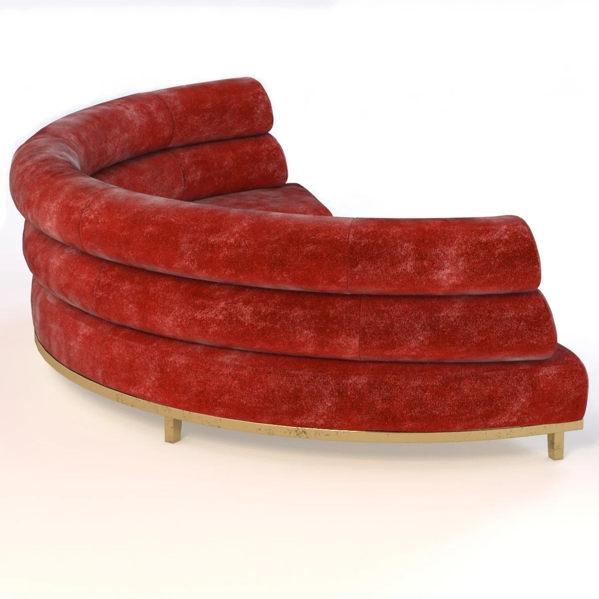 Round Booth Banquette Sofa 3D model_4