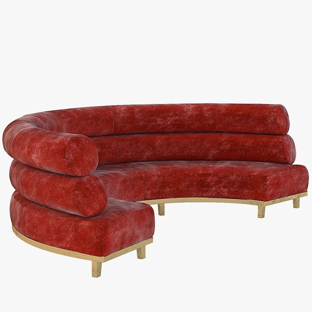 Round Booth Banquette Sofa 3D model_11