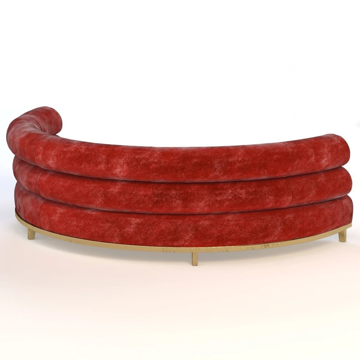 Round Booth Banquette Sofa 3D model_3