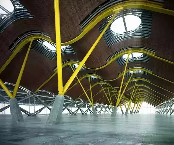 Modern Empty Garage With Y Ellow Details