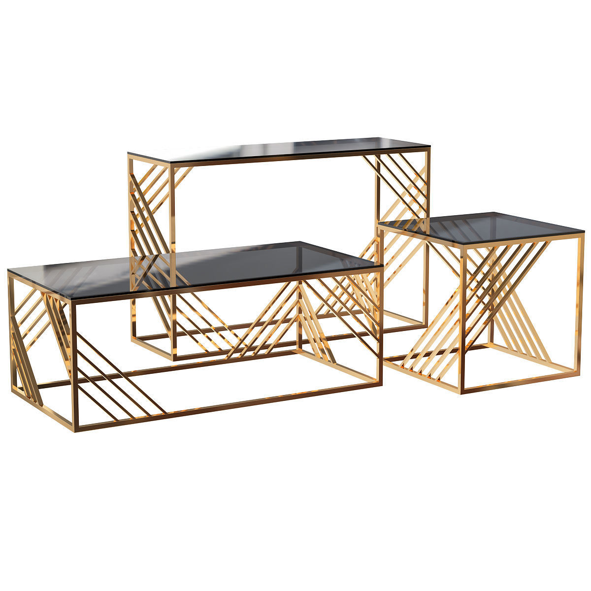 Modern Times Coffee Table Set 3D model_1