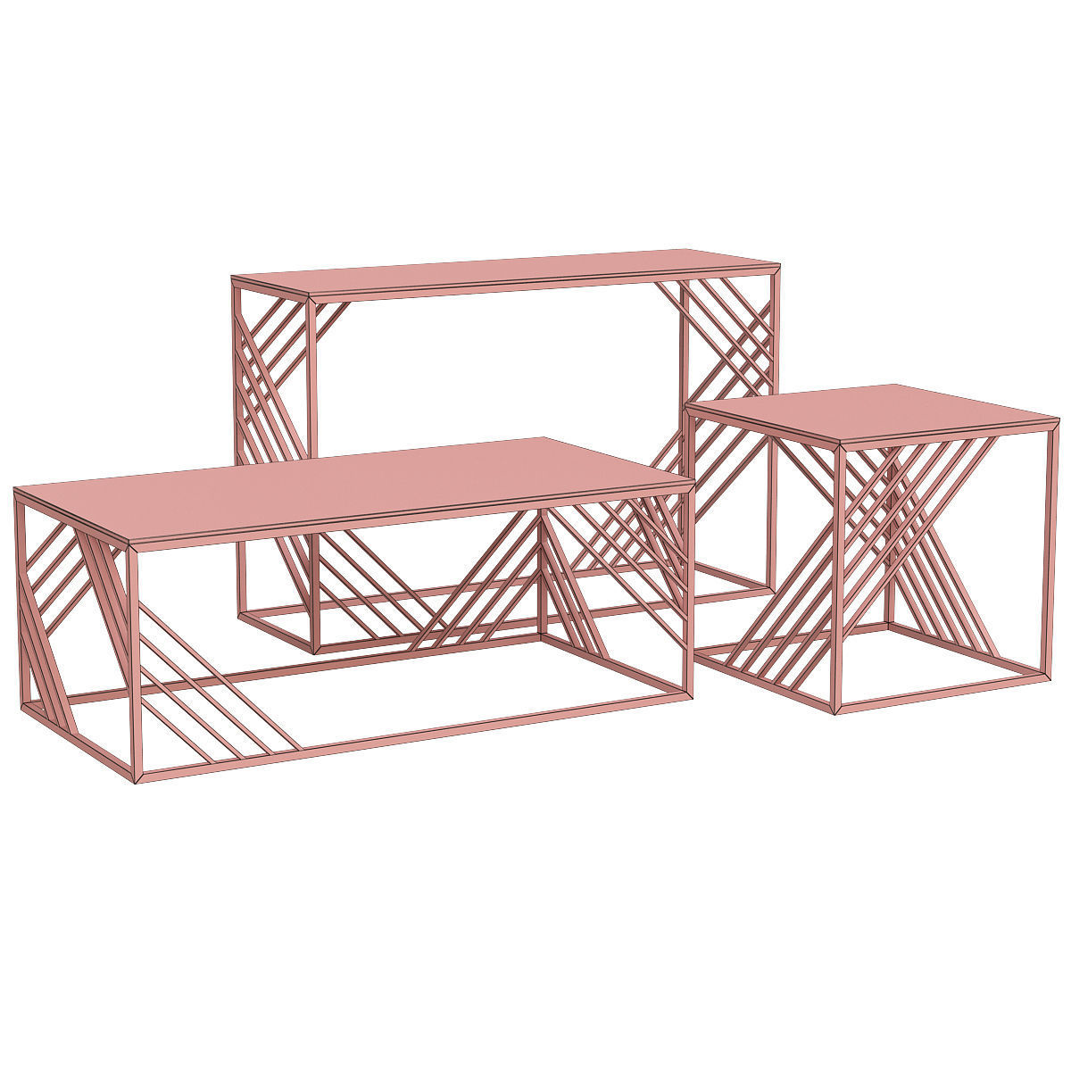 Modern Times Coffee Table Set 3D model_2