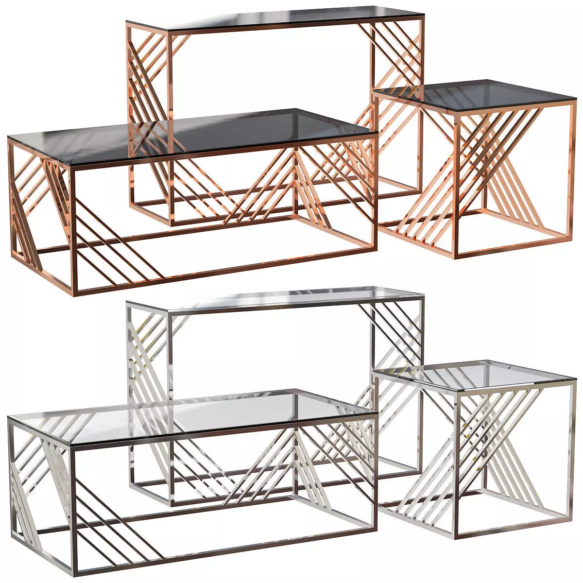 Modern Times Coffee Table Set 3D model_0