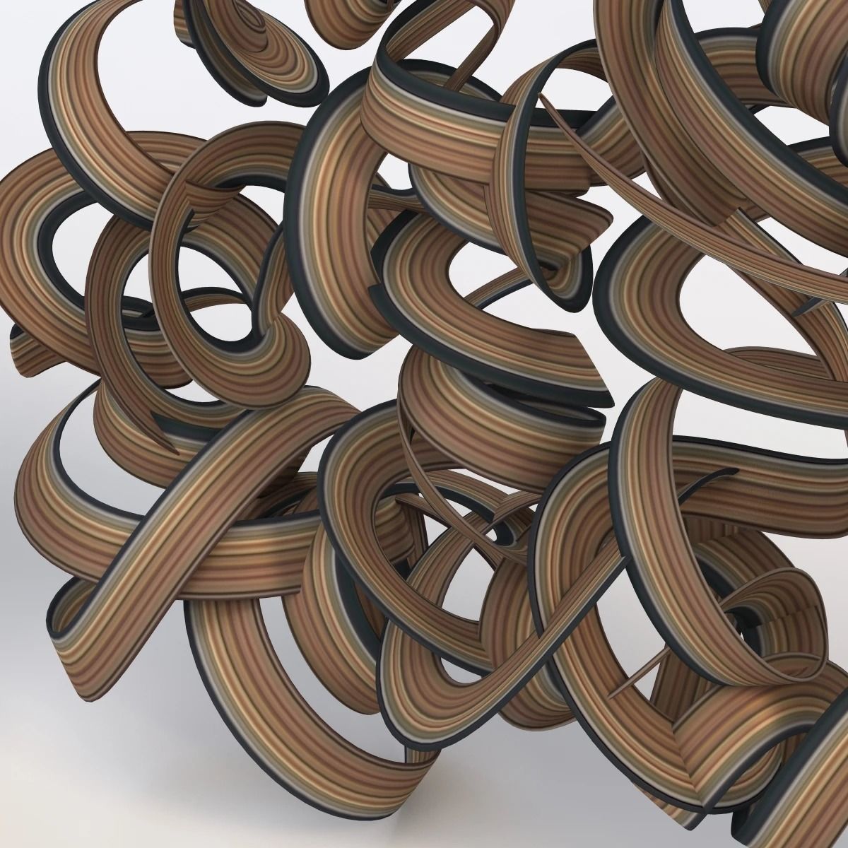 Ribbon Wall Sculpture 3D model | CGTrader