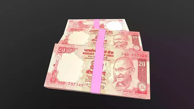 Indian 20 Note Currency Bundle AR VR PBR