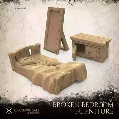 Broken Bedroom Furniture 3D print model
