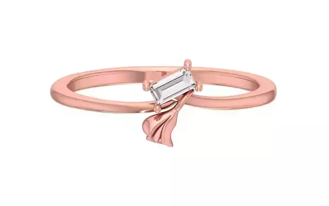 Solitaire Women Curve Band Ring