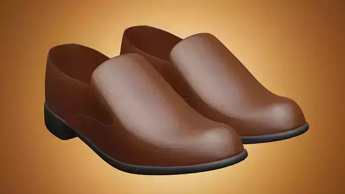 Leather Shoes or Footwear 3D Model Easy Realistic Style 3D model