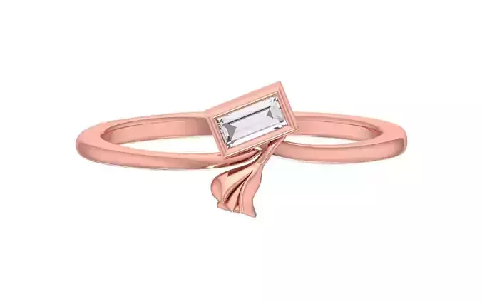 Solitaire Women Curve Band Ring
