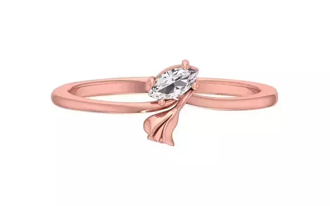 Solitaire Women Curve Band Ring