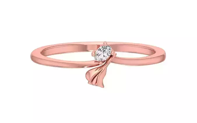 Solitaire Women Curve Band Ring