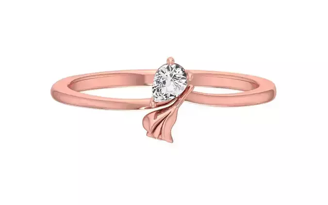 Solitaire Women Curve Band Ring