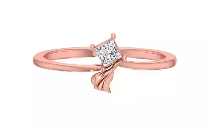 Solitaire Women Curve Band Ring