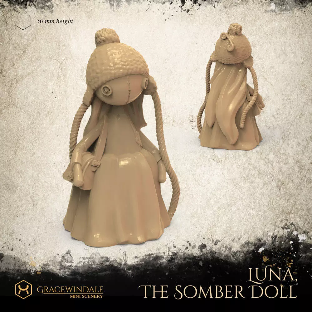 Luna The Somber Doll 3D print model_0