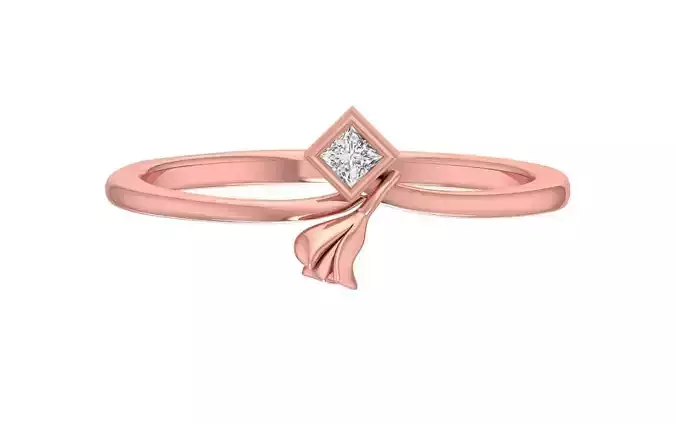 Solitaire Women Curve Band Ring