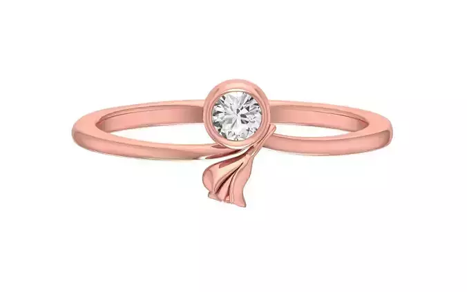 Solitaire Women Curve Band Ring