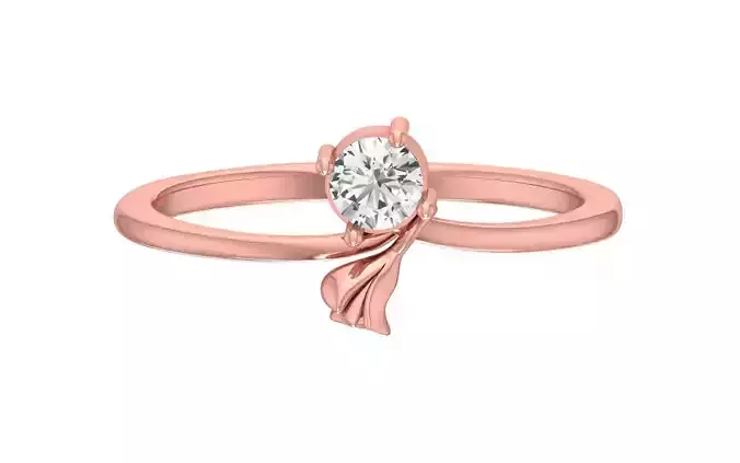Solitaire Women Curve Band Ring