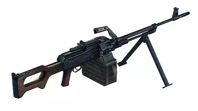 USSR PKP machine gun Pecheneg 54mm Low-poly 3D model