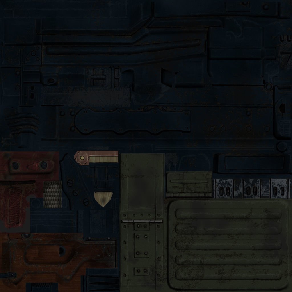 USSR PKP machine gun Pecheneg 54mm Low-poly 3D model_18